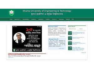 খুলনা প্রকৌশল ও প্রযুক্তি বিশ্ববিদ্যালয়'s official website homepage screenshot