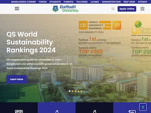 ডেফোডিল ইন্টারন্যাশনাল ইউনিভার্সিটি's official website homepage screenshot