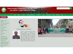 ঢাকা প্রকৌশল ও প্রযুক্তি বিশ্ববিদ্যালয়'s official website homepage screenshot