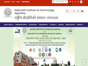 ন্যাশনাল ইনস্টিটিউট অফ টেকনোলজি, আগরতলা's official website homepage screenshot