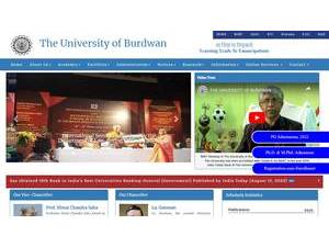 বর্ধমান বিশ্ববিদ্যালয়'s official website homepage screenshot