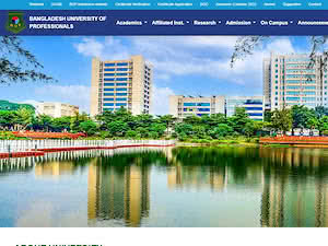বাংলাদেশ ইউনিভার্সিটি অব প্রফেশনালস's official website homepage screenshot