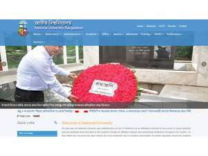 বাংলাদেশ জাতীয় বিশ্ববিদ্যালয়'s official website homepage screenshot