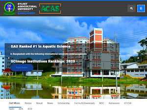 সিলেট কৃষি বিশ্ববিদ্যালয়'s official website homepage screenshot