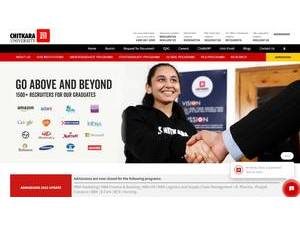 ਚਿੱਤਕਾਰਾ ਯੂਨੀਵਰਸਿਟੀ's official website homepage screenshot