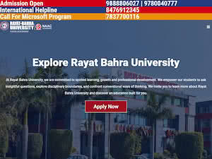 ਰਿਆਤ ਬਾਹਰਾ ਯੂਨੀਵਰਸਿਟੀ's official website homepage screenshot