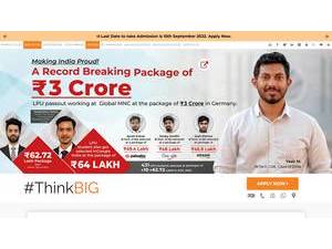 ਲਵਲੀ ਪ੍ਰੋਫ਼ੈਸ਼ਨਲ ਯੂਨੀਵਰਸਿਟੀ's official website homepage screenshot