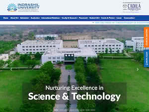 ઇન્દ્રશિલ યુનિવર્સિટી's official website homepage screenshot