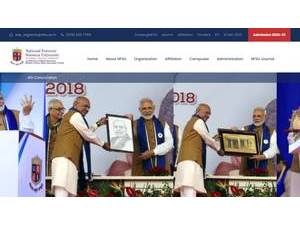 ગુજરાત ફોરેન્સીક સાયન્સીસ યુનિવર્સીટી's official website homepage screenshot