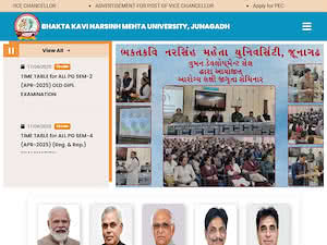 ભક્ત કવિ નરસિંહ મહેતા યુનિવર્સિટી's official website homepage screenshot