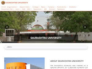 સૌરાષ્ટ્ર યુનિવર્સિટી's official website homepage screenshot