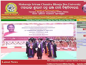 ଉତ୍ତର ଓଡ଼ିଶା ବିଶ୍ୱବିଦ୍ୟାଳୟ's official website homepage screenshot
