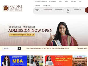 ଶ୍ରୀ ଶ୍ରୀ ବିଶ୍ୱବିଦ୍ୟାଳୟ's official website homepage screenshot