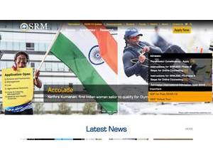 எஸ்ஆர்எம் அறிவியல் மற்றும் தொழில்நுட்ப நிறுவனம்'s official website homepage screenshot