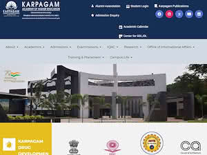 கற்பகம் உயர்கல்வி அகாதெமி's official website homepage screenshot