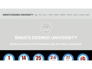 சவீதா ப‌ல்கலைக்கழகம்'s official website homepage screenshot