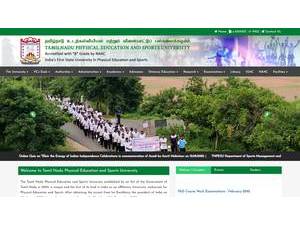 தமிழ்நாடு உடற்கல்வி மற்றும் விளையாட்டு பல்கலைக்கழகம்'s official website homepage screenshot