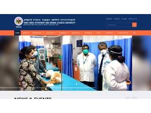 தமிழ்நாடு கால்நடை மருத்துவ அறிவியல் பல்கலைக்கழகம்'s official website homepage screenshot