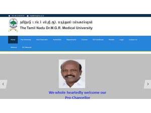 தமிழ்நாடு டாக்டர் எம்.ஜி.ஆர். மருத்துவப் பல்கலைக்கழகம்'s official website homepage screenshot