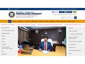 திருவள்ளுவர் பல்கலைக்கழகம்'s official website homepage screenshot