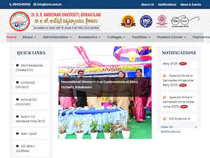 డా.బి.ఆర్.అంబేద్కర్ విశ్వవిద్యాలయం's official website homepage screenshot