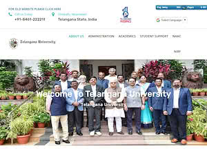 తెలంగాణ విశ్వవిద్యాలయం's official website homepage screenshot