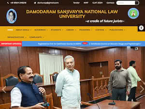 దామోదరం సంజీవయ్య జాతీయ లా విశ్వవిద్యాలయం's official website homepage screenshot