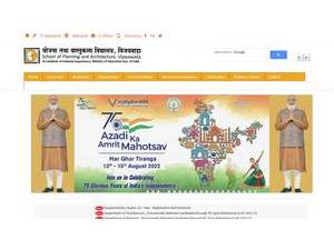 స్కూల్ అఫ్ ప్లానింగ్ అండ్ ఆర్కిటెక్చర్, విజయవాడ's official website homepage screenshot