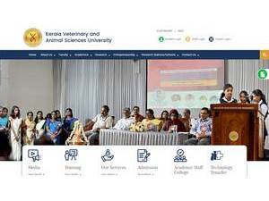 കേരള വെറ്ററിനറി ആന്റ് അനിമൽ സയൻസ് സർവകലാശാല's official website homepage screenshot
