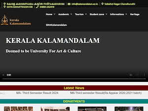 കേരളകലാമണ്ഡലം's official website homepage screenshot