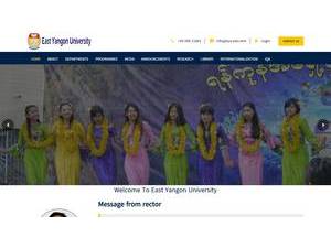 ရန်ကုန် အရှေ့ပိုင်း တက္ကသိုလ်'s official website homepage screenshot