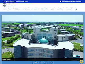 መደ ወላቡ ዩኒቨርሲቲ's official website homepage screenshot