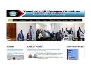 የኦሮሚያ ክልል ዩኒቨርሲቲ's official website homepage screenshot