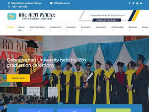 ደብረ ብርሃን ዩኒቨርሲቲ's official website homepage screenshot